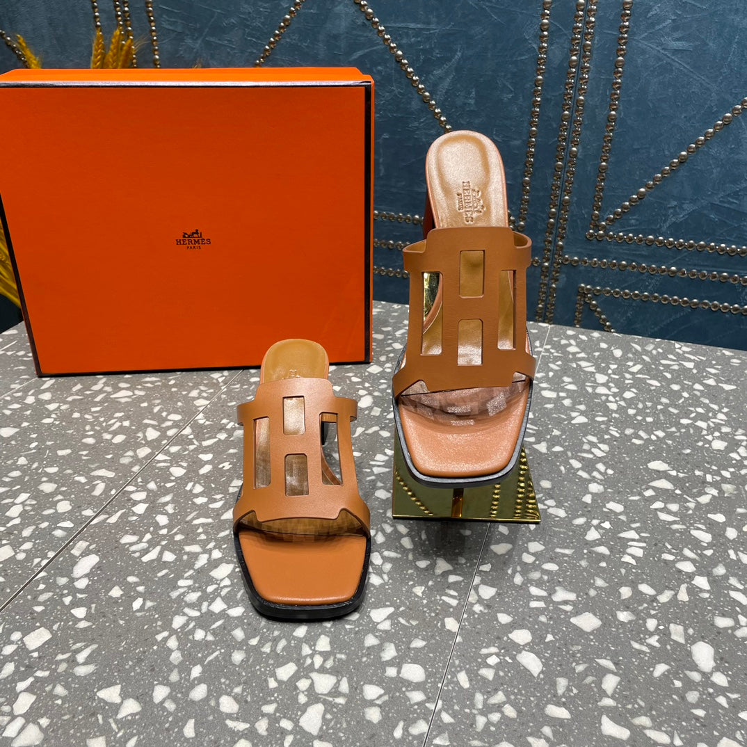 HM Lzzy 50 Sandal Brown Orange Lambskin  962947