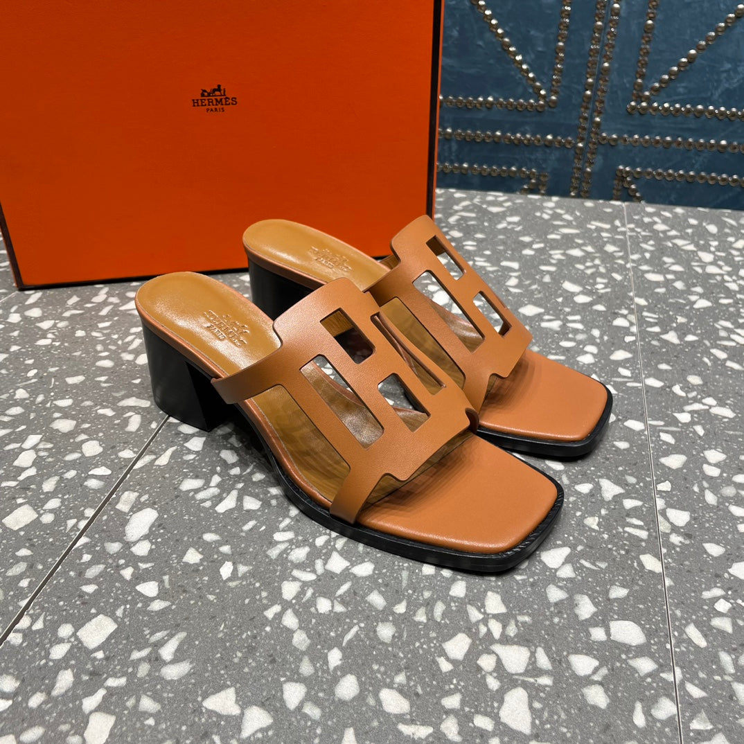 HM Lzzy 50 Sandal Brown Orange Lambskin  962947