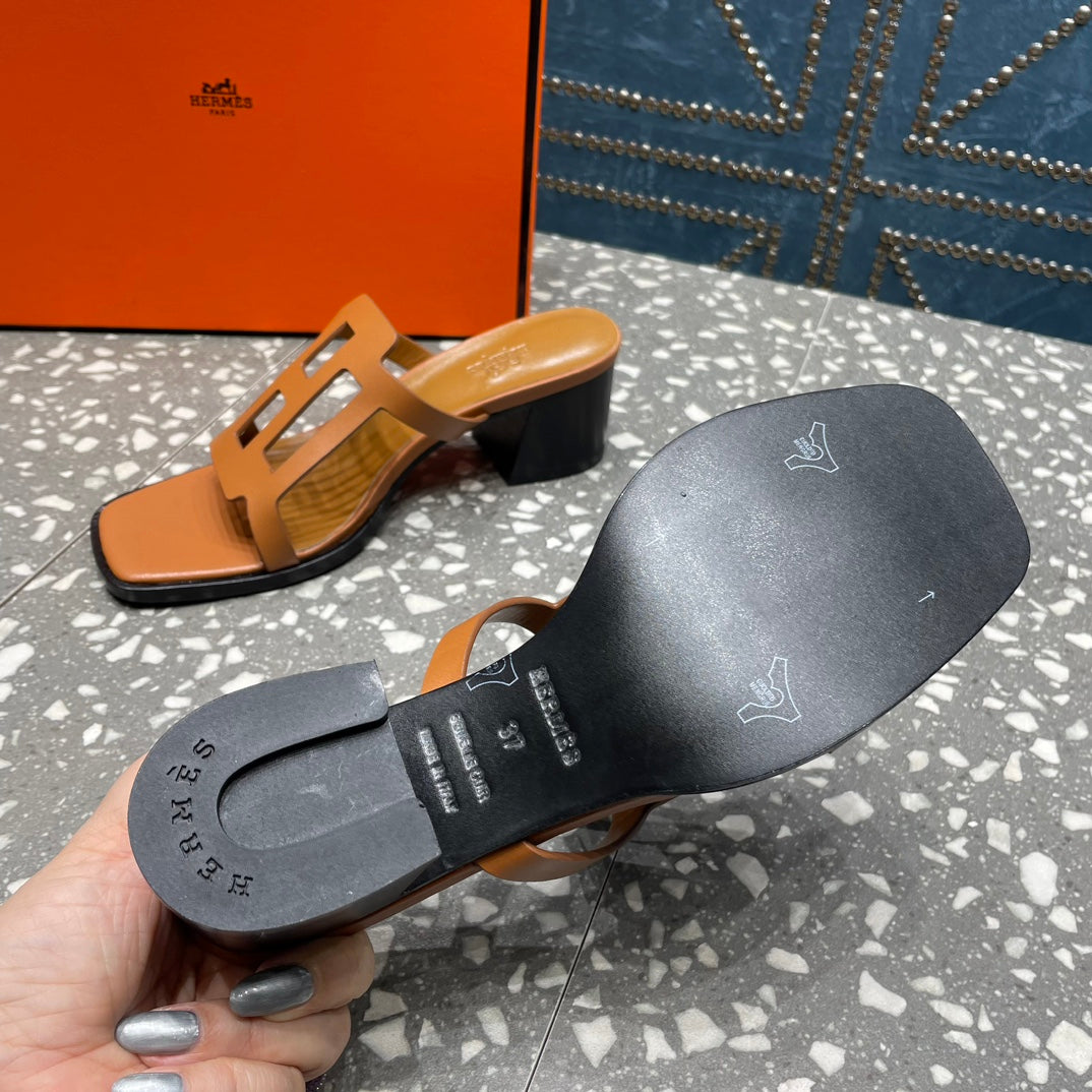 HM Lzzy 50 Sandal Brown Orange Lambskin  962947