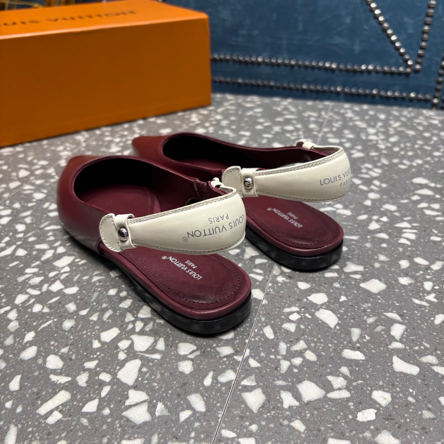 HM Slingback Flats Red Cowhide 350959