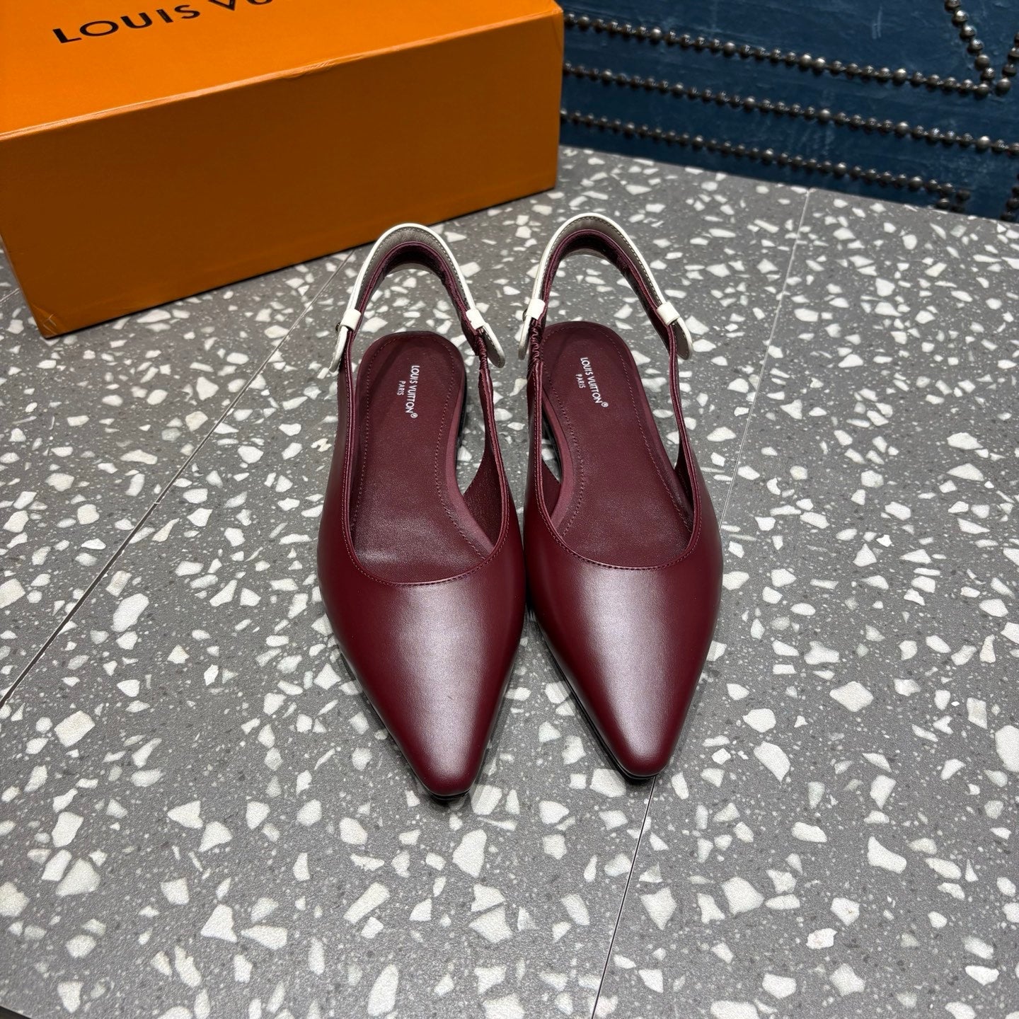 HM Slingback Flats Red Cowhide 350959