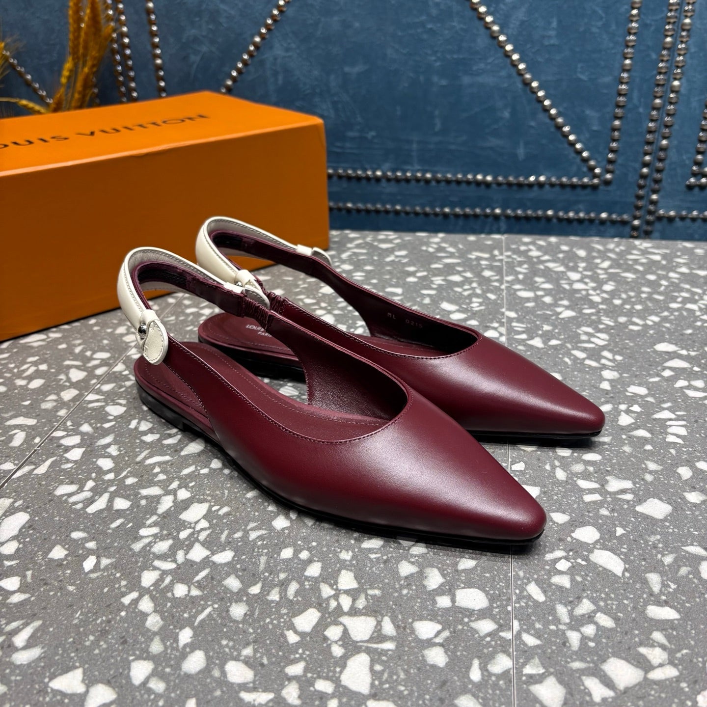 HM Slingback Flats Red Cowhide 350959