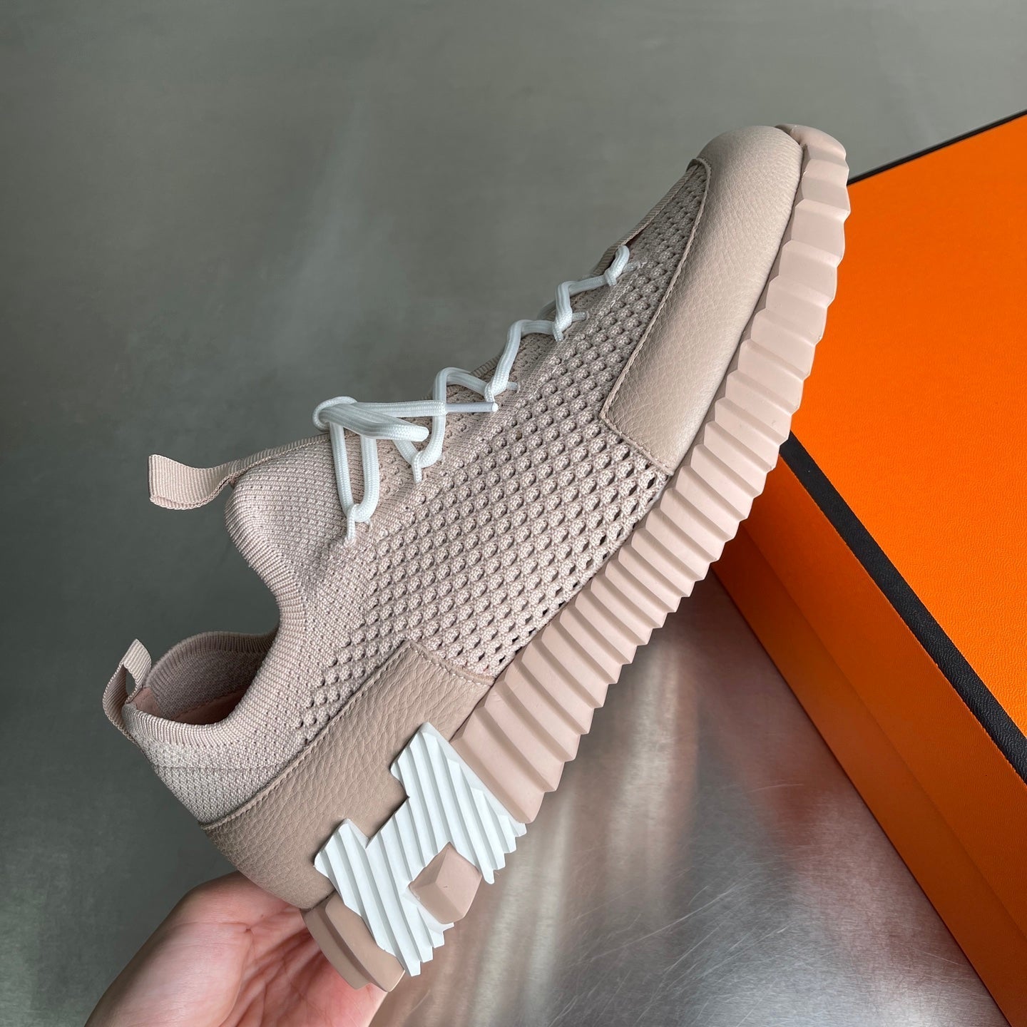 HM Men's 25 Lift Sneaker Pink Mesh Calfskin 703766