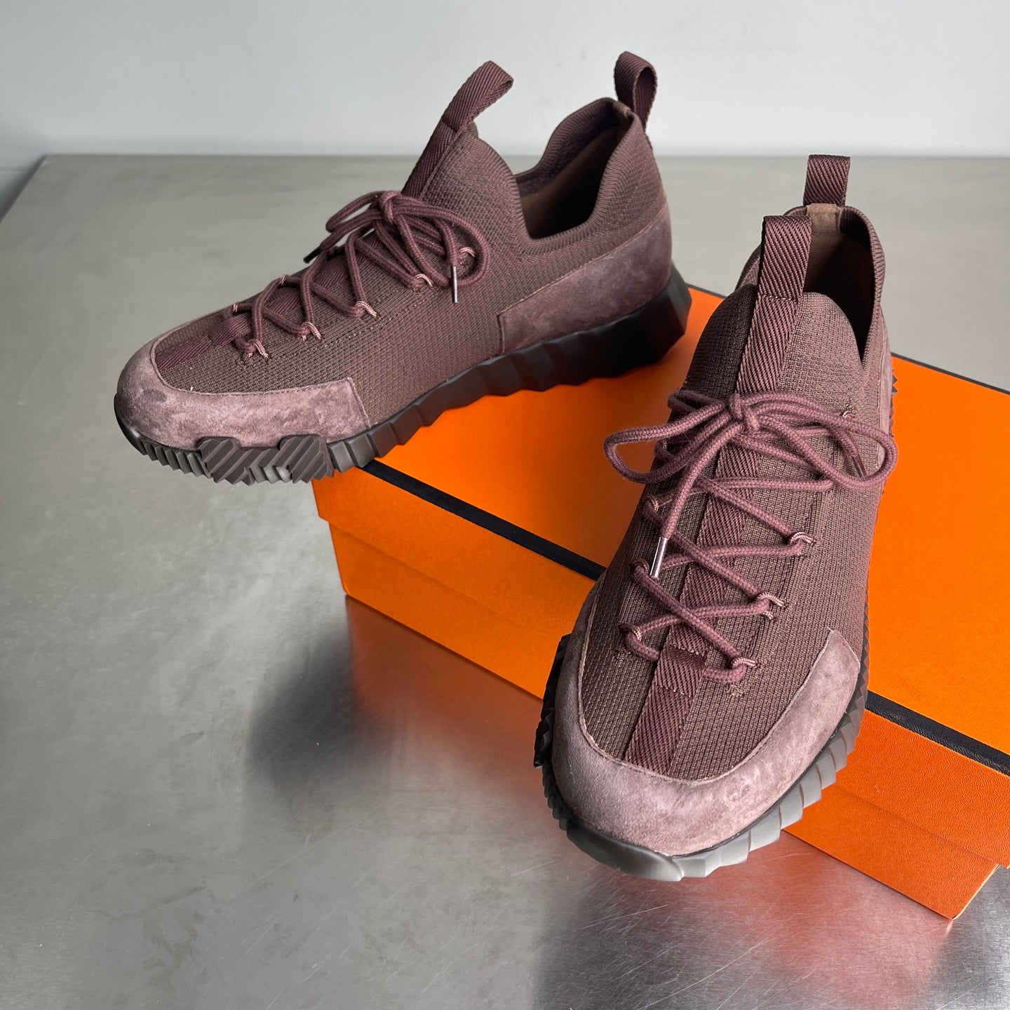 HM Men's 25 Lift Sneaker Earth Brown Mesh Suede 703767