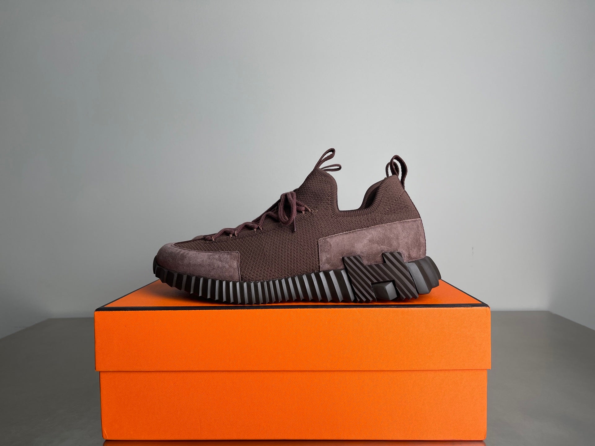 HM Men's 25 Lift Sneaker Earth Brown Mesh Suede 703767