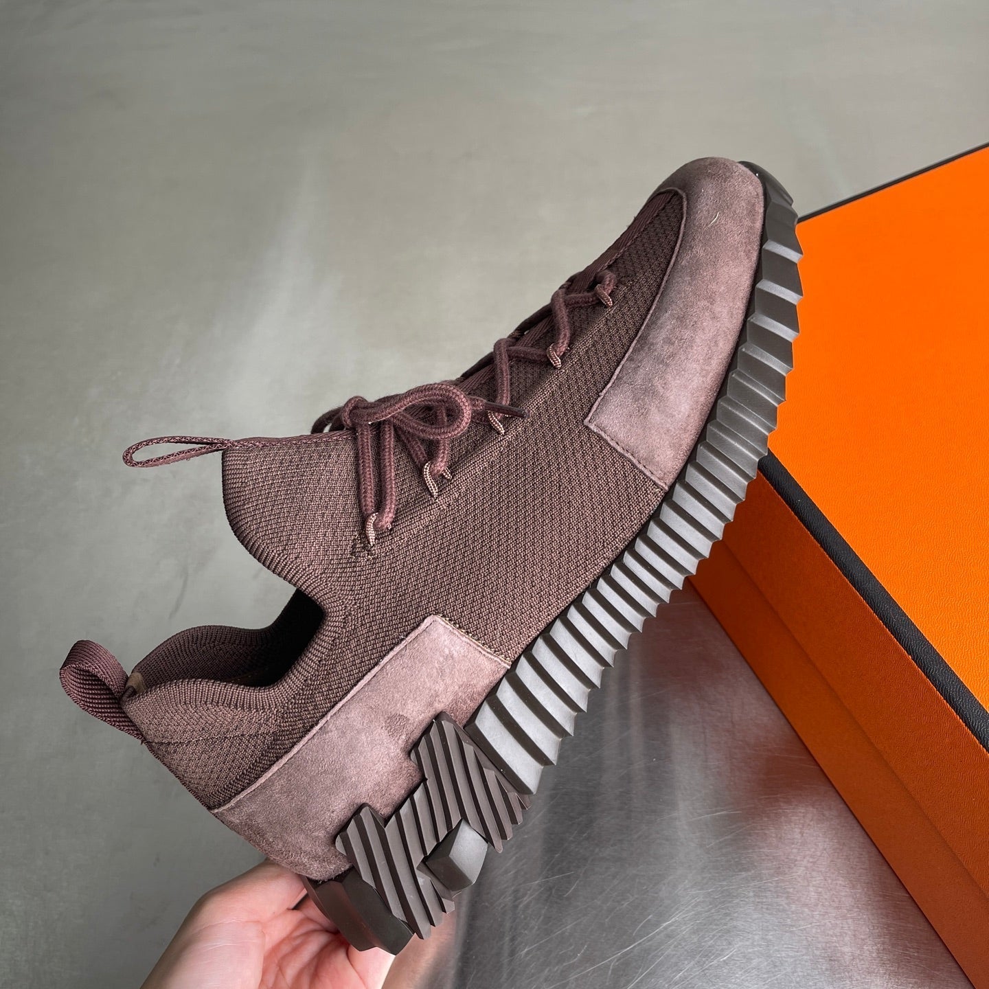 HM Men's 25 Lift Sneaker Earth Brown Mesh Suede 703767