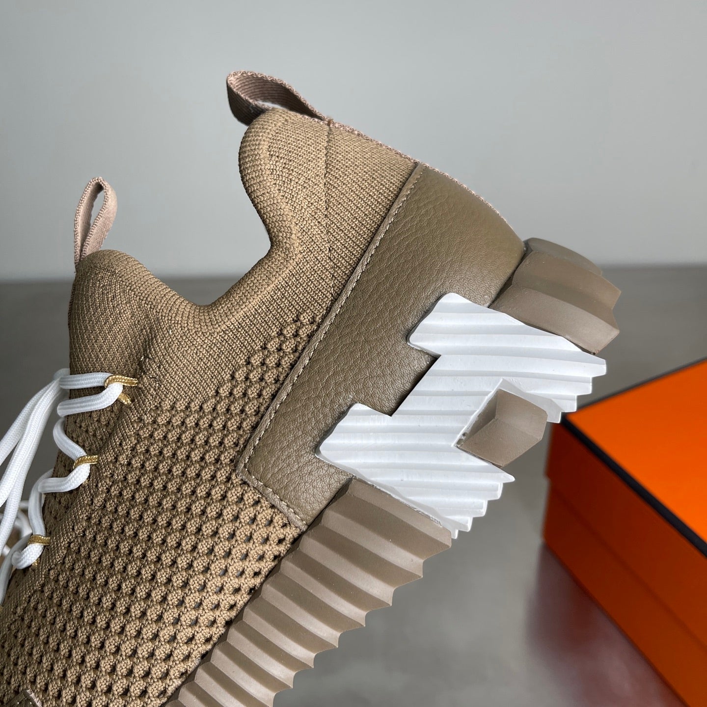 HM Men's 25 Lift Sneaker Olive Green Mesh Calfskin 703768