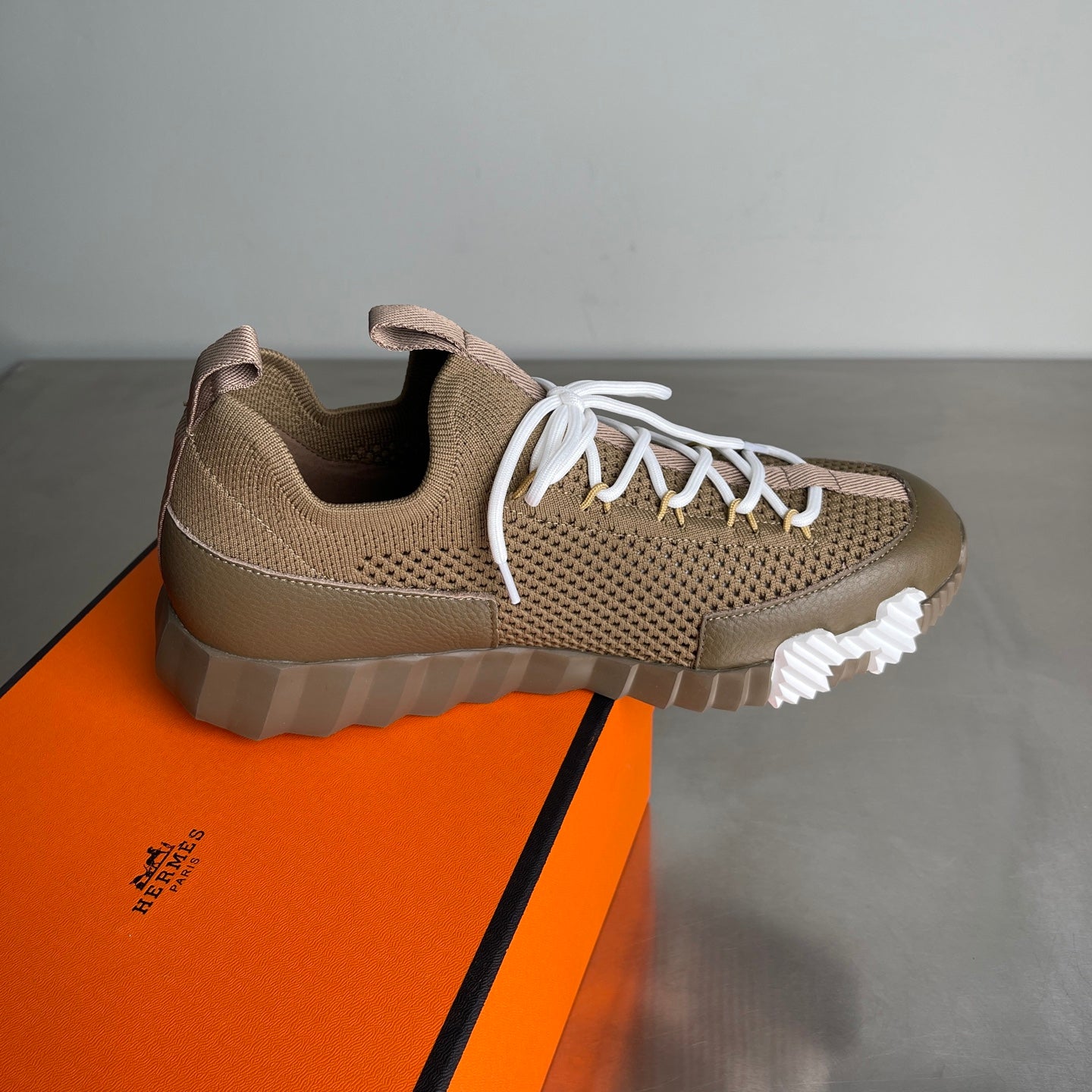 HM Men's 25 Lift Sneaker Olive Green Mesh Calfskin 703768