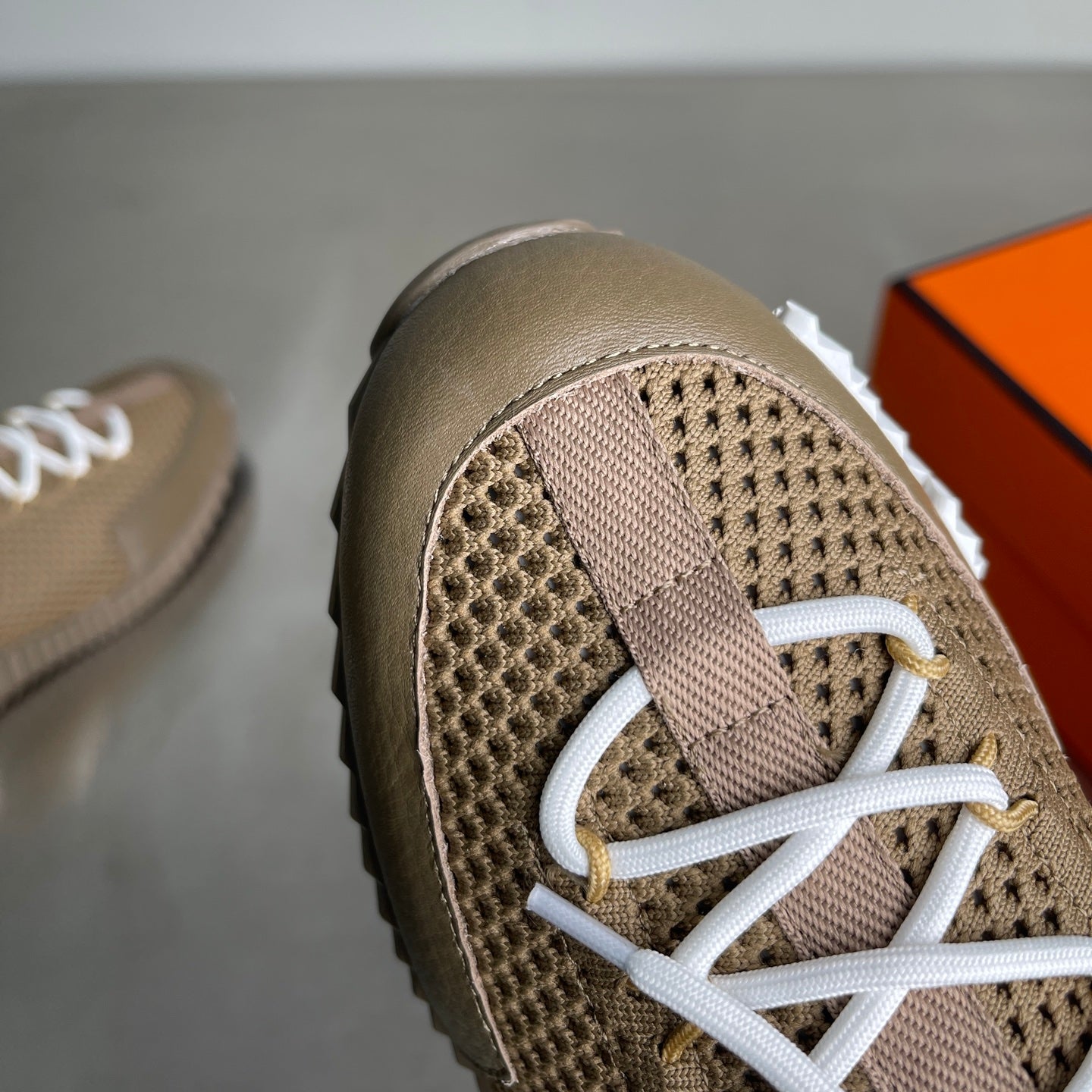 HM Men's 25 Lift Sneaker Olive Green Mesh Calfskin 703768