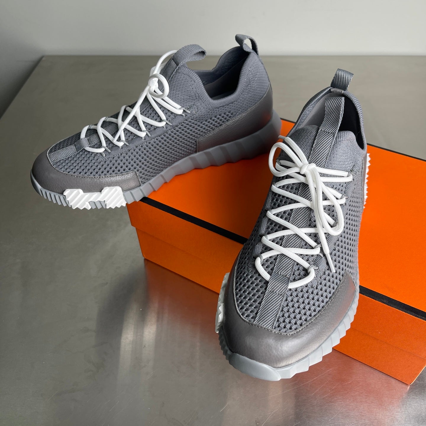 HM Men's 25 Lift Sneaker Grey Mesh Calfskin 703769