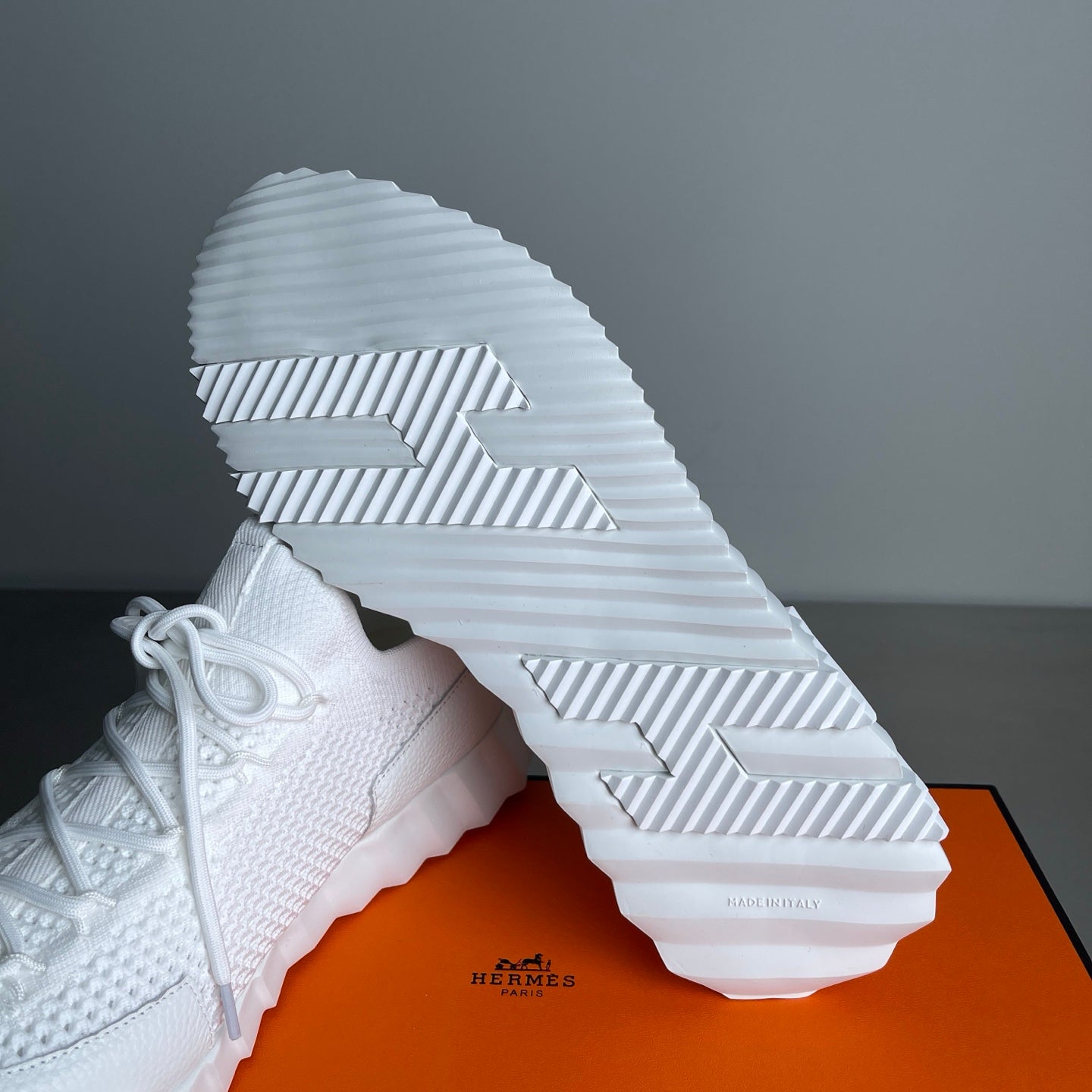 HM Men's 25 Lift Sneaker White Mesh Calfskin 703771