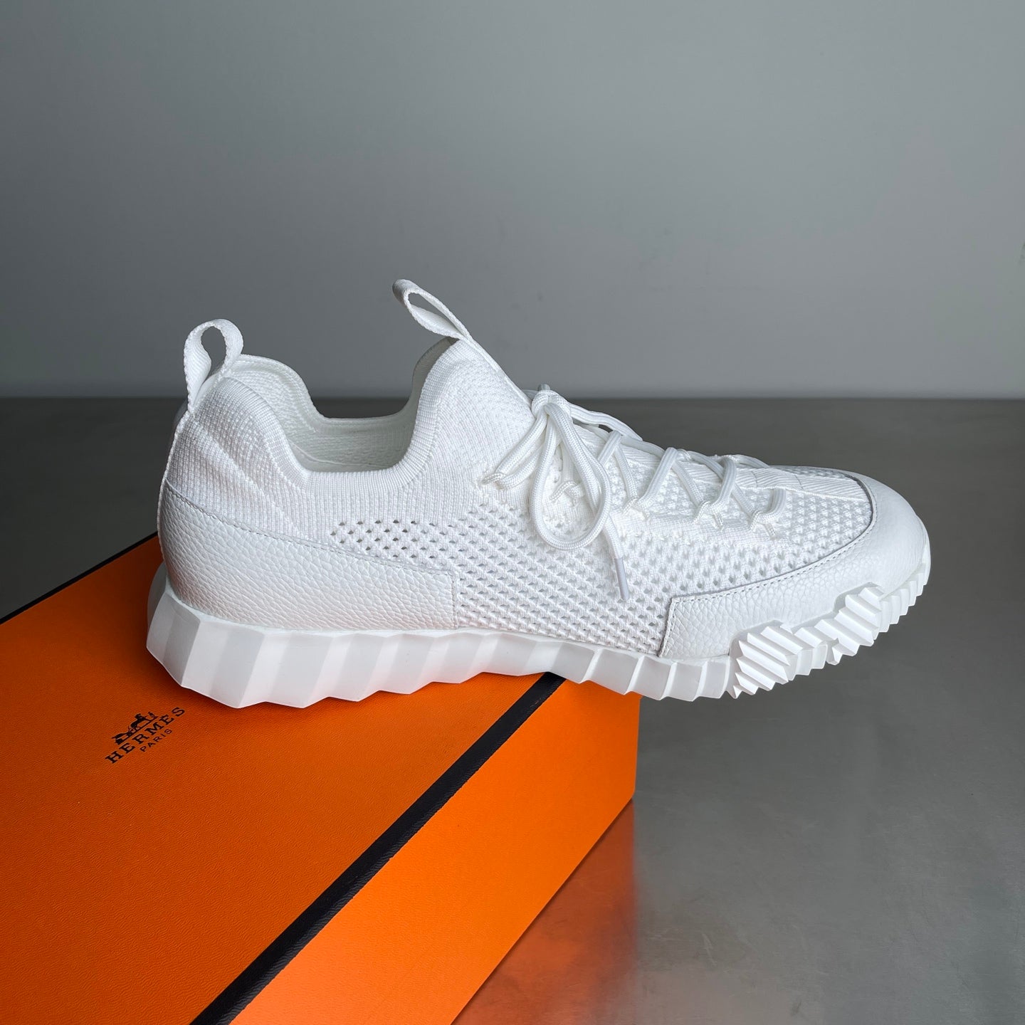 HM Men's 25 Lift Sneaker White Mesh Calfskin 703771