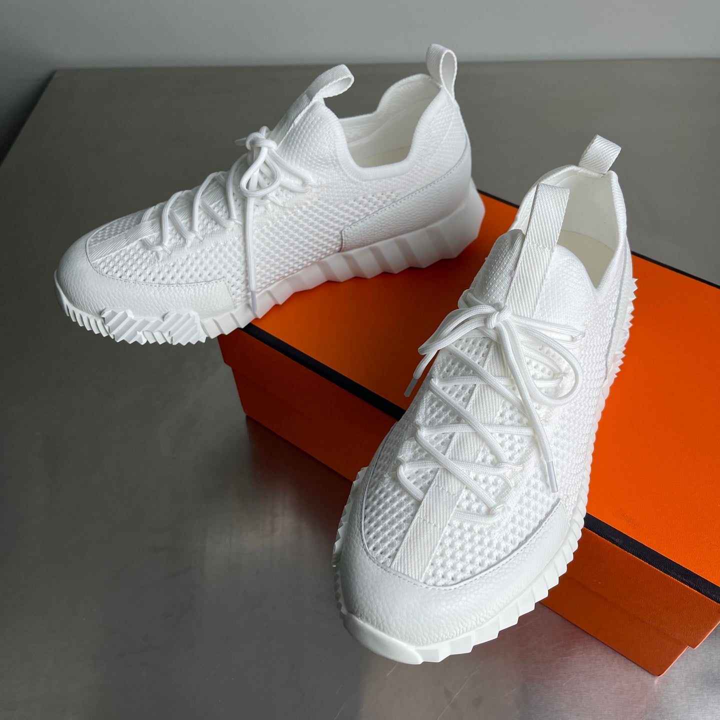 HM Men's 25 Lift Sneaker White Mesh Calfskin 703771