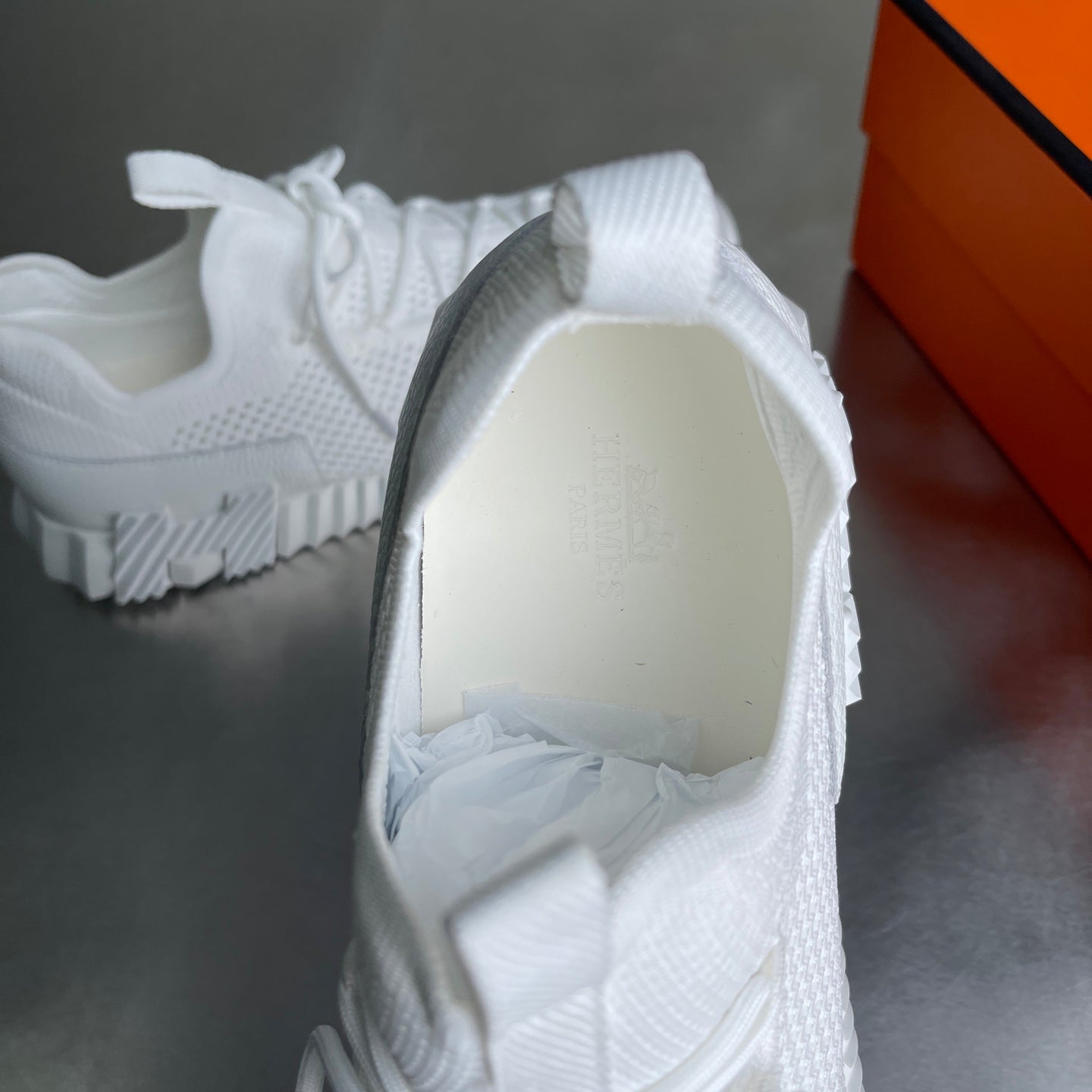 HM Men's 25 Lift Sneaker White Mesh Calfskin 703771