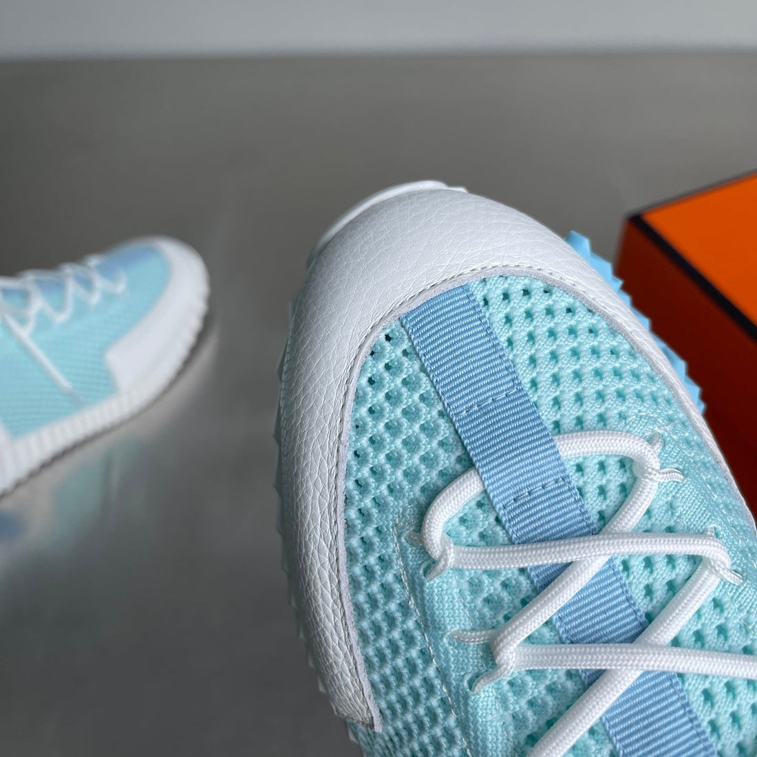 HM Men's 25 Lift Sneaker Pastel Blue Mesh Calfskin 703772