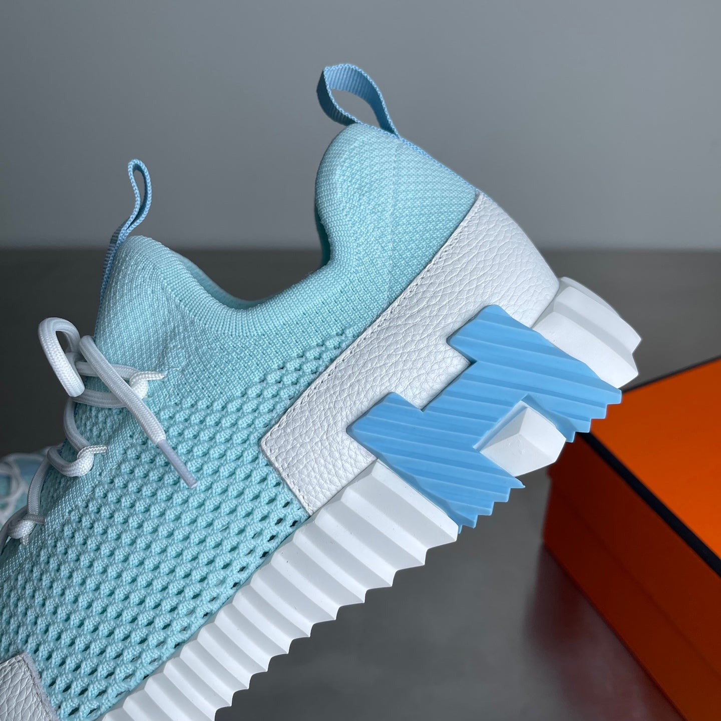 HM Men's 25 Lift Sneaker Pastel Blue Mesh Calfskin 703772