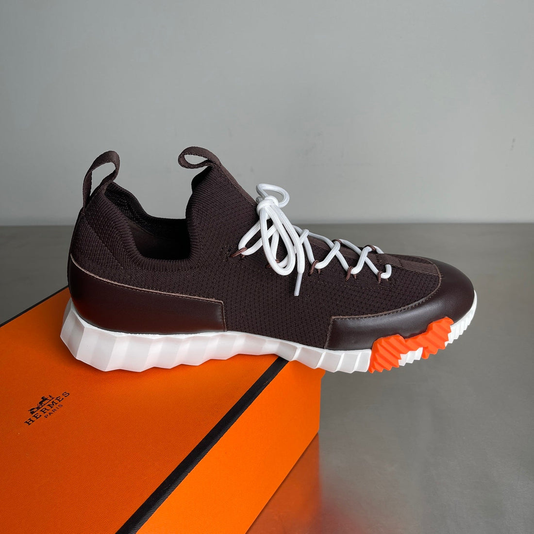 HM Men's 25 Lift Sneaker Dark Brown Mesh Calfskin 703774