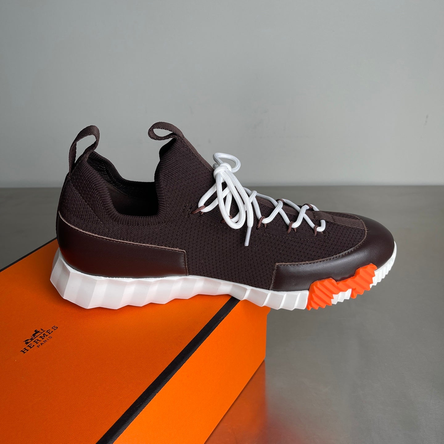 HM Men's 25 Lift Sneaker Dark Brown Mesh Calfskin 703774