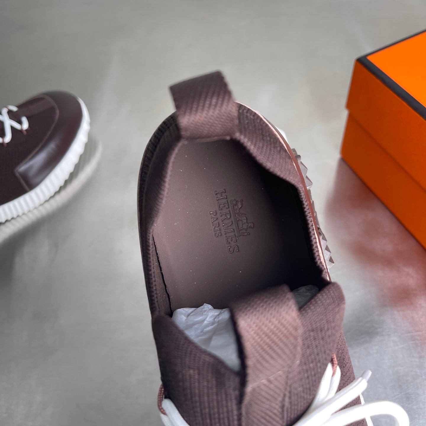 HM Men's 25 Lift Sneaker Dark Brown Mesh Calfskin 703774