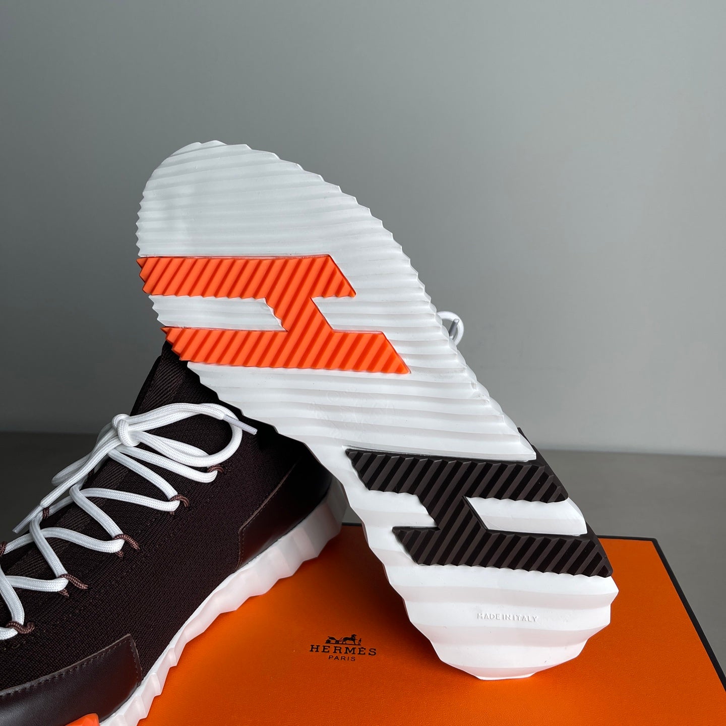 HM Men's 25 Lift Sneaker Dark Brown Mesh Calfskin 703774