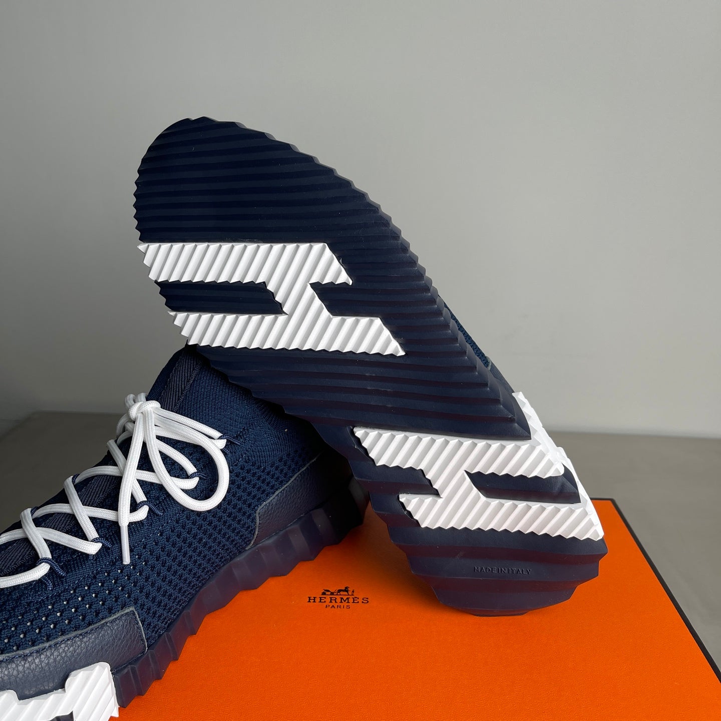 HM Men's 25 Lift Sneaker Navy Blue Mesh Calfskin 703773