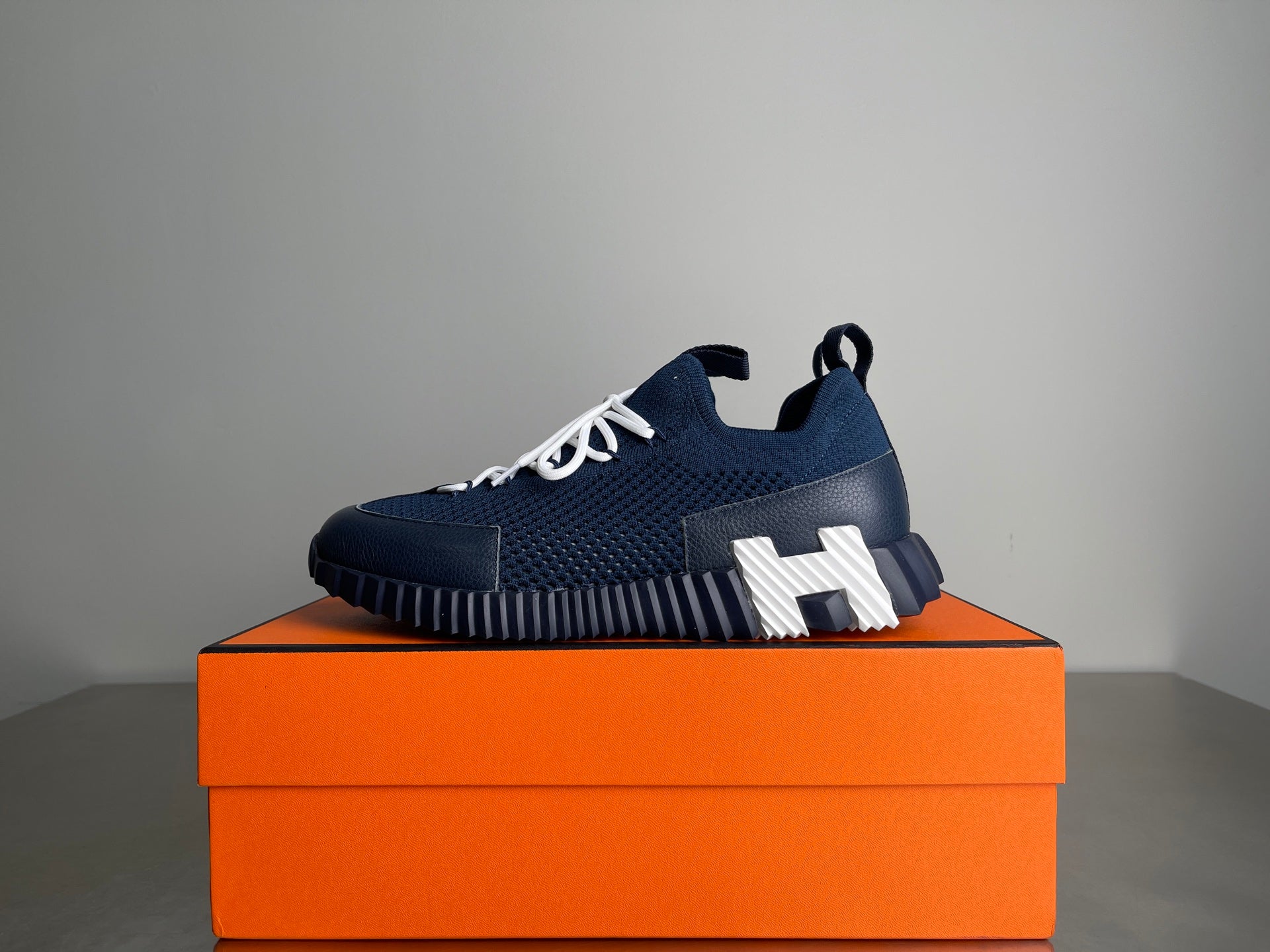 HM Men's 25 Lift Sneaker Navy Blue Mesh Calfskin 703773