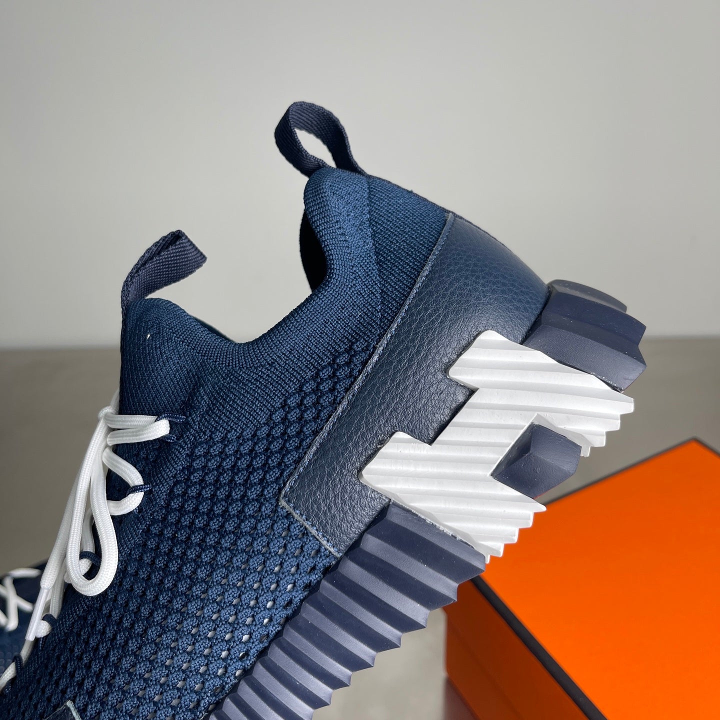 HM Men's 25 Lift Sneaker Navy Blue Mesh Calfskin 703773