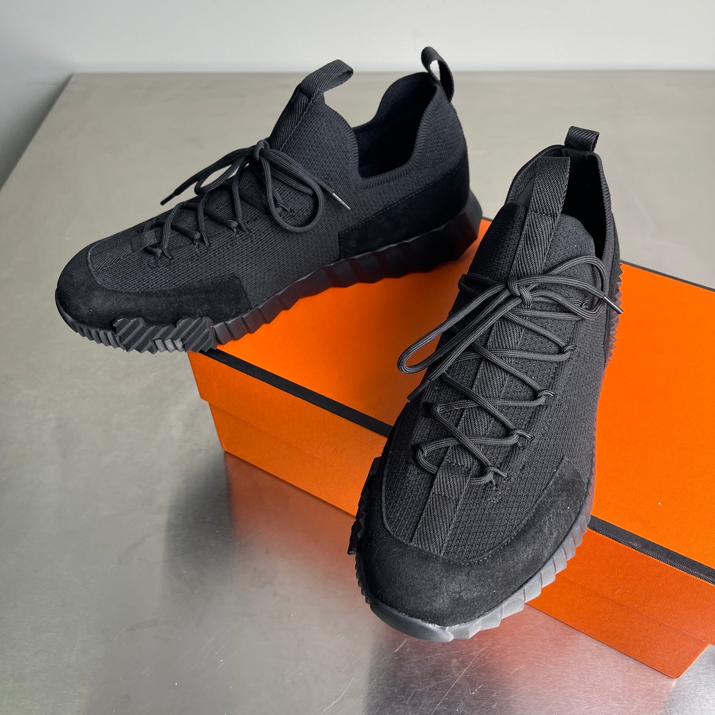 HM Men's 25 Lift Sneaker Black Mesh Suede 703784