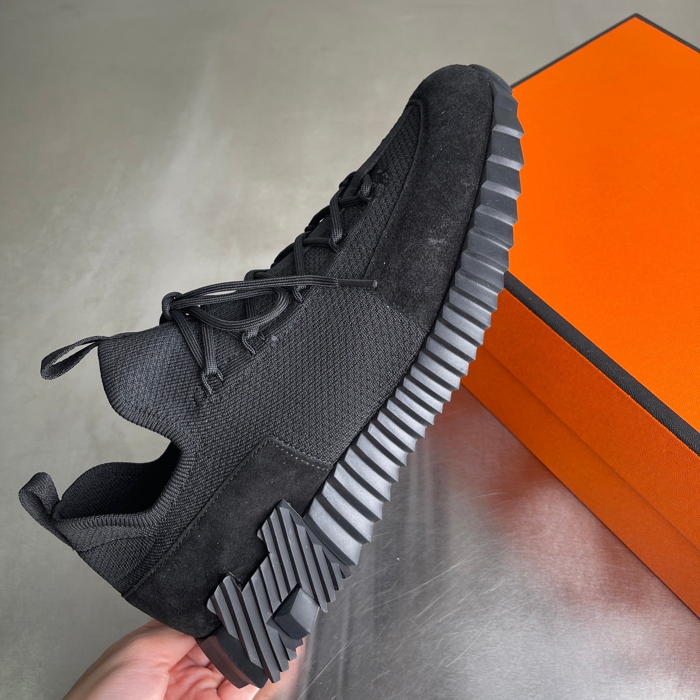 HM Men's 25 Lift Sneaker Black Mesh Suede 703784