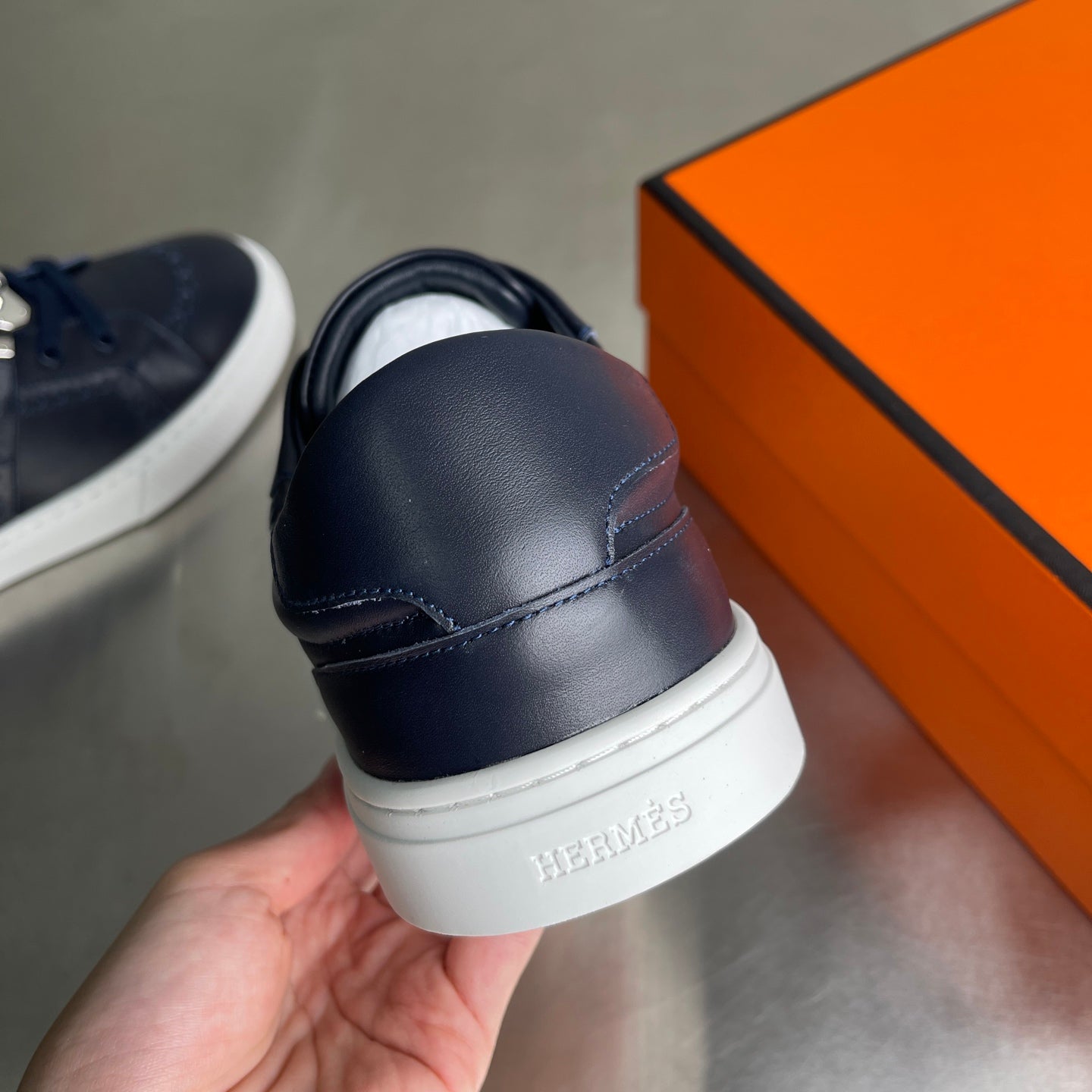 HM Men's Day Sneaker Navy Blue Lambskin 703791