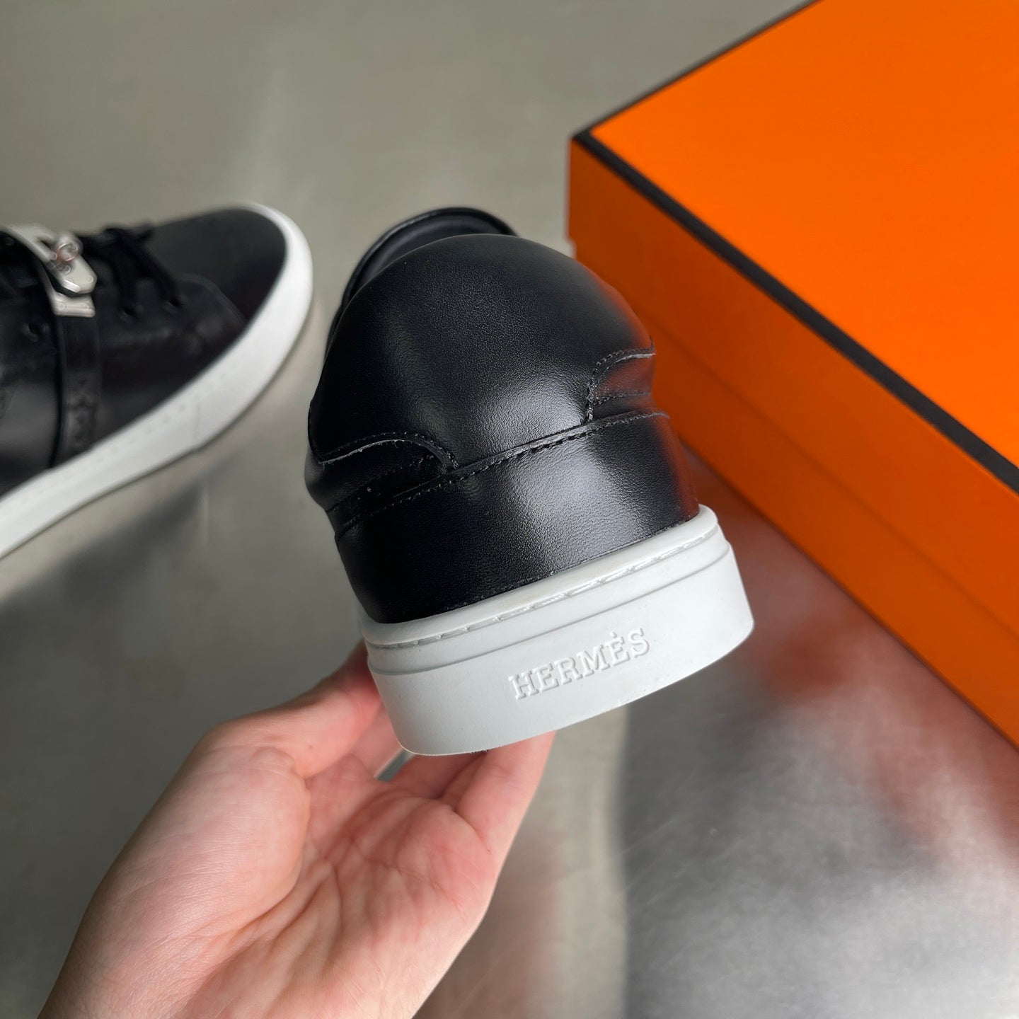 HM Men's Day Sneaker Black Lambskin 703792