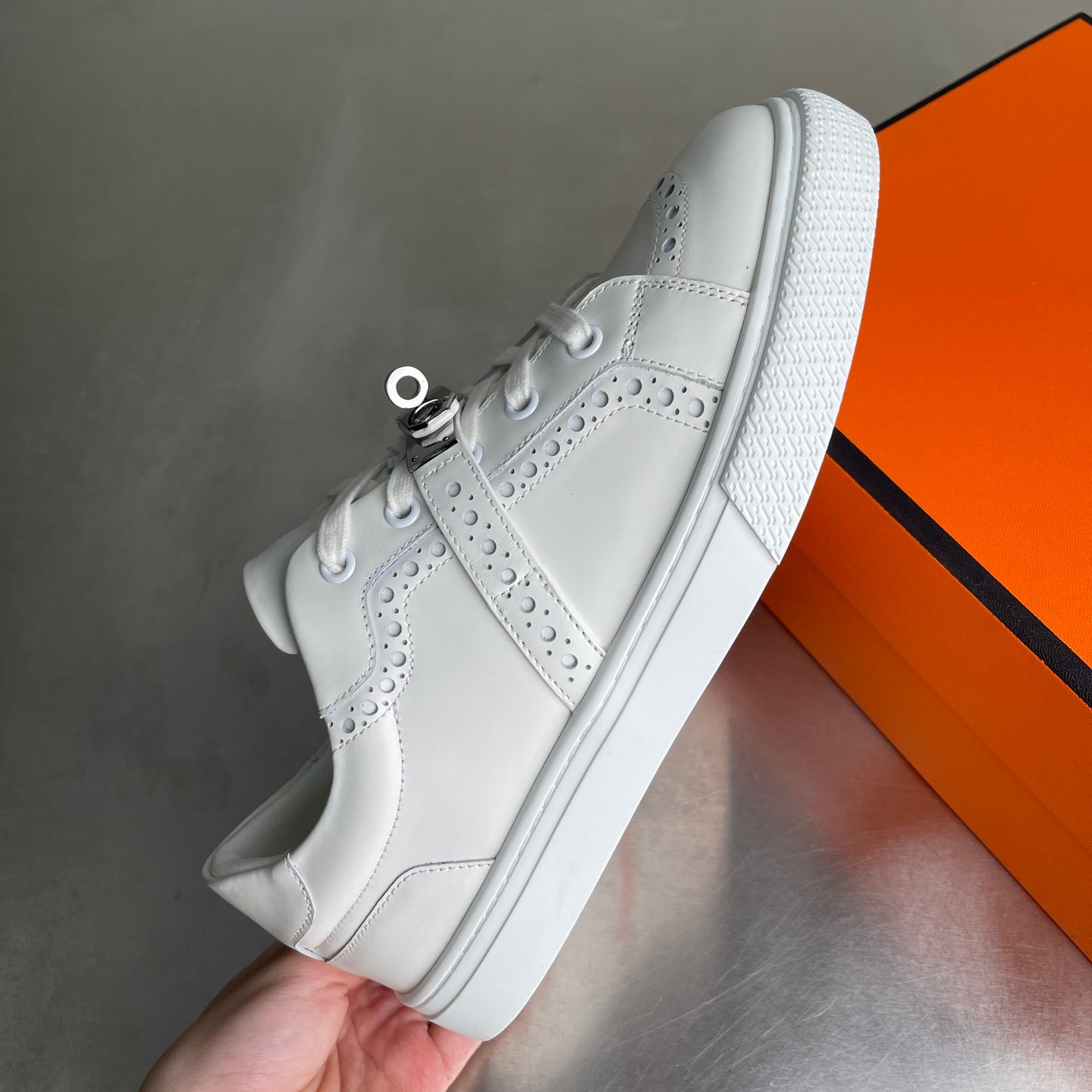 HM Men's Day Sneaker White Lambskin 703793