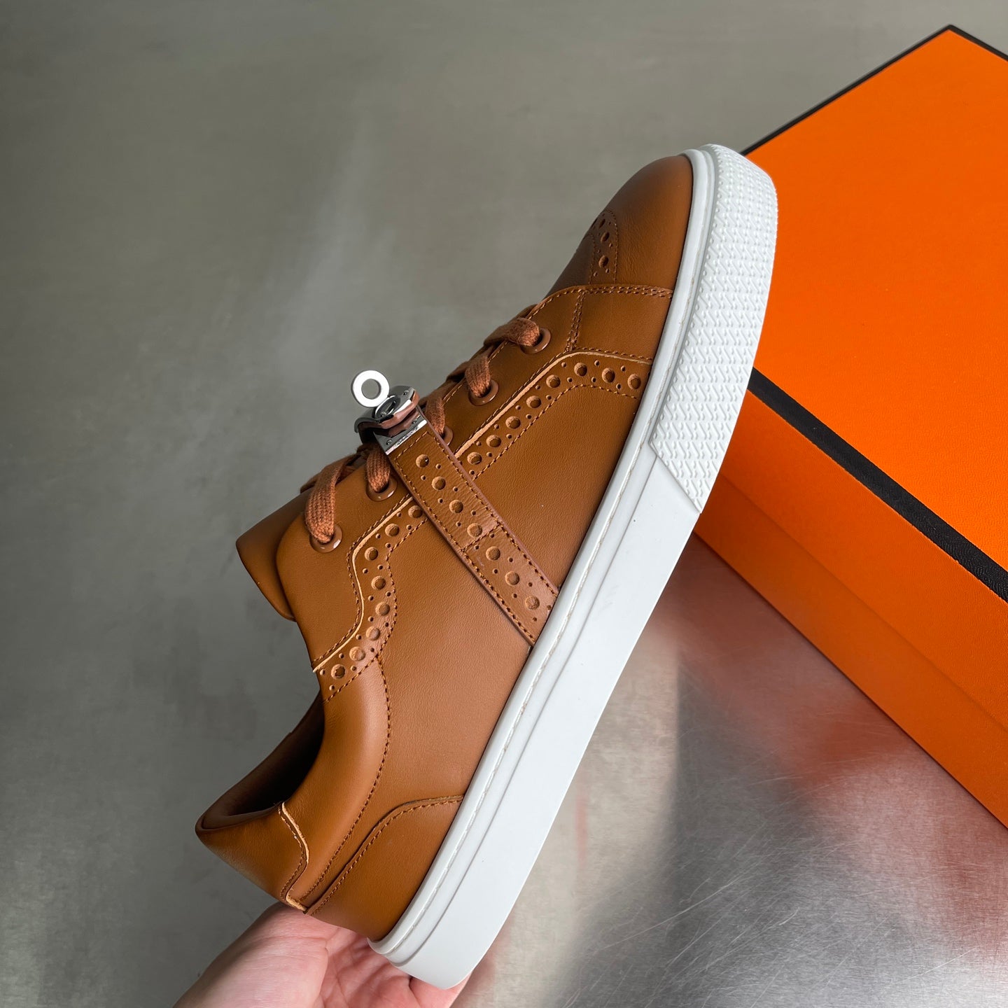 HM Men's Day Sneaker Brown Lambskin 703794