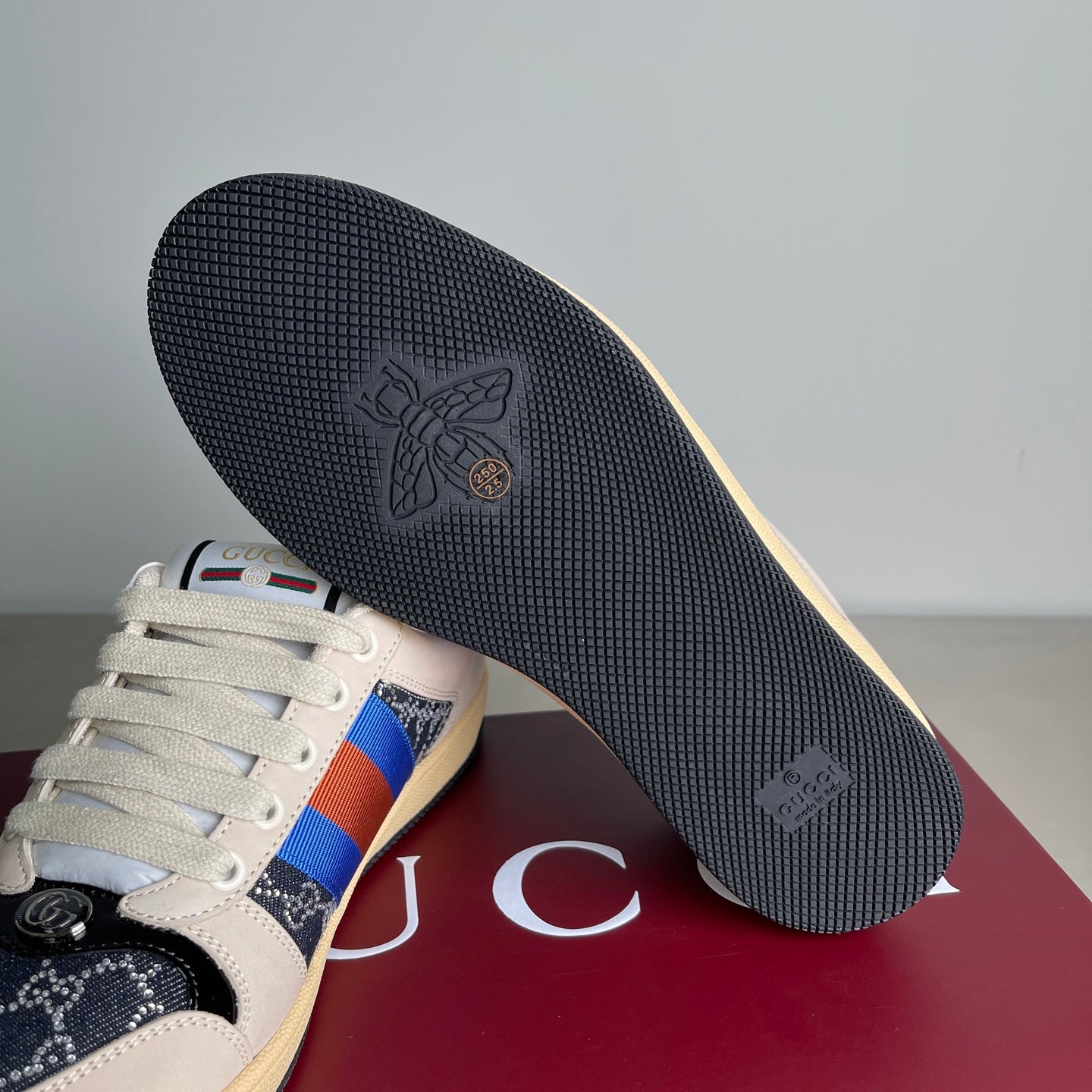 GG Men's Screener Mules Black Suede Denim 722595