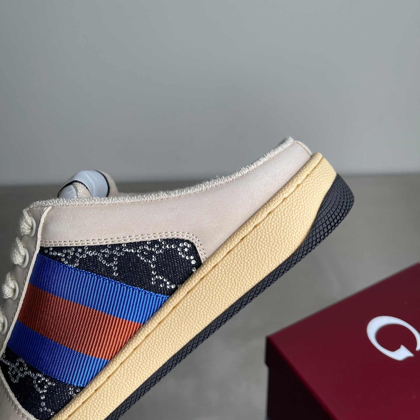 GG Men's Screener Mules Black Suede Denim 722595