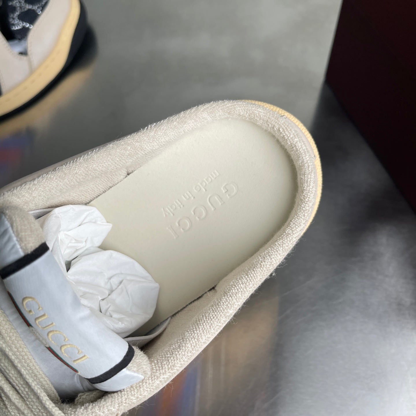 GG Men's Screener Mules Black Suede Denim 722595