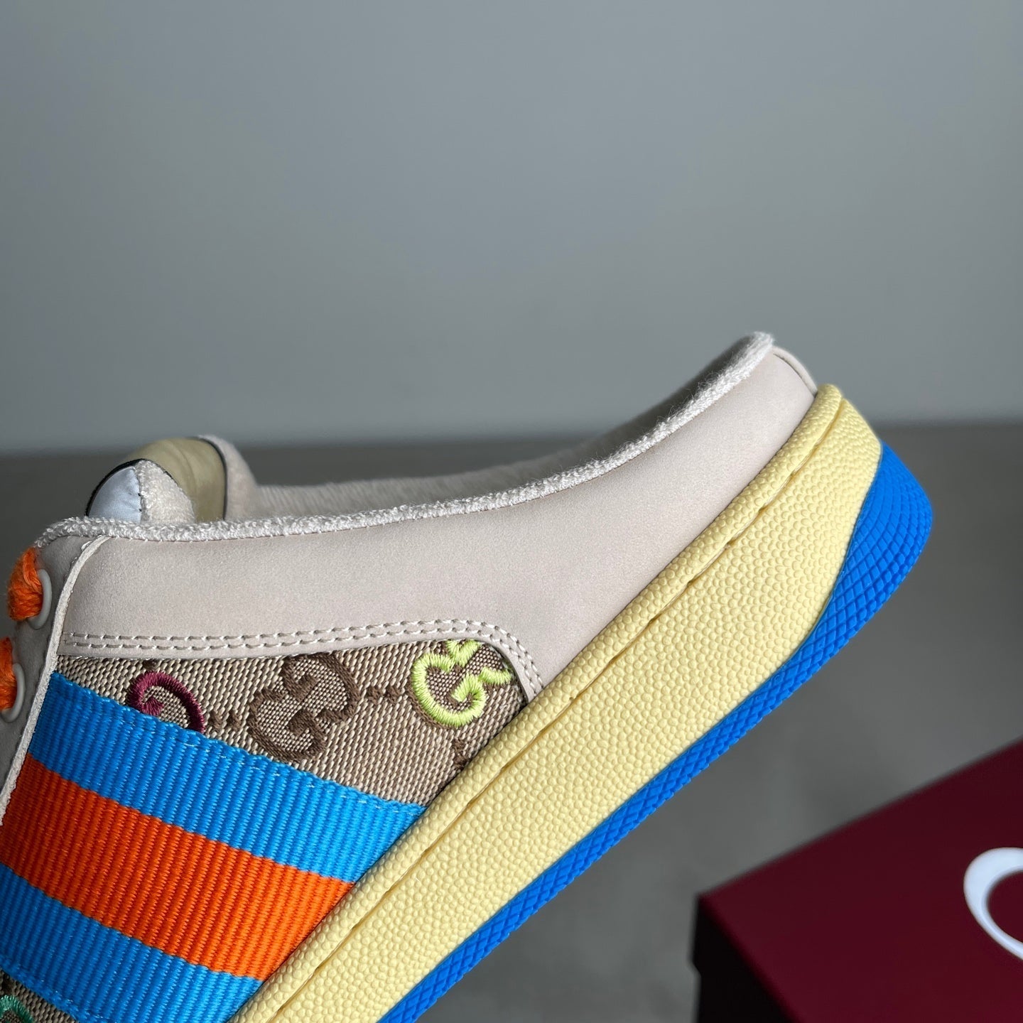 GG Men's Screener Mules Multicolor Suede Denim 722596