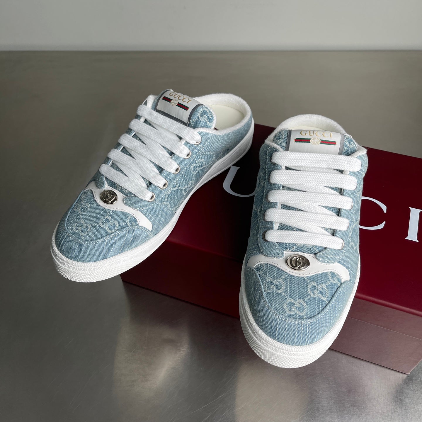 GG Men's Screener Mules Blue Denim 722598