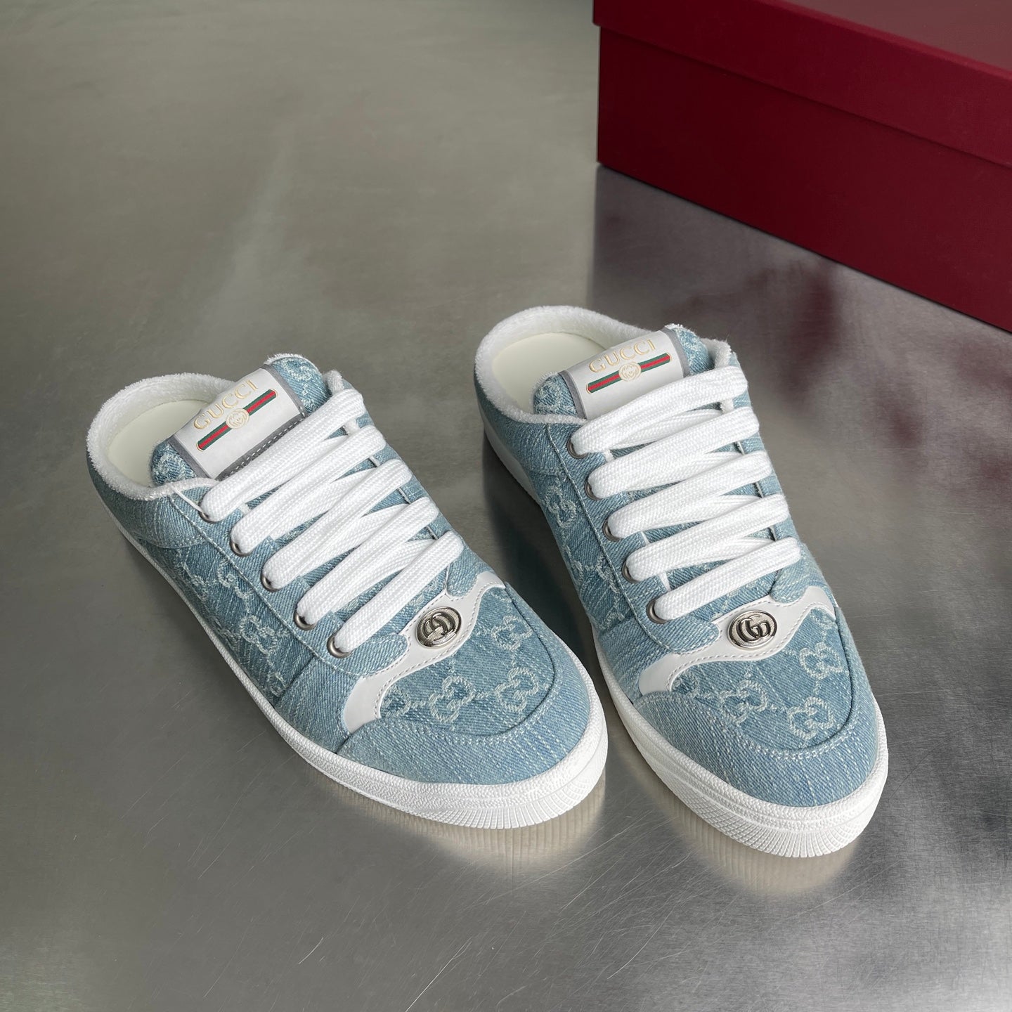 GG Men's Screener Mules Blue Denim 722598