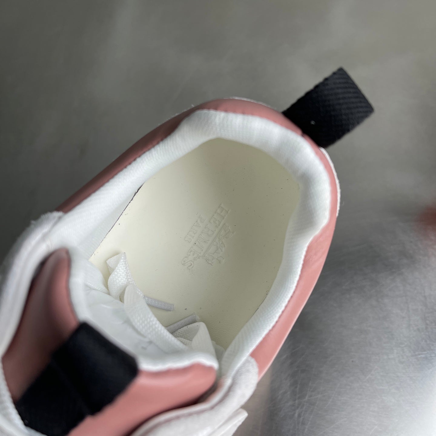 HM Men's Loop Sneaker Pink White Calfskin 741458