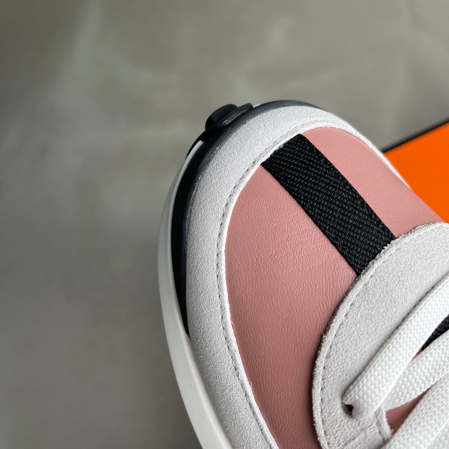 HM Men's Loop Sneaker Pink White Calfskin 741458