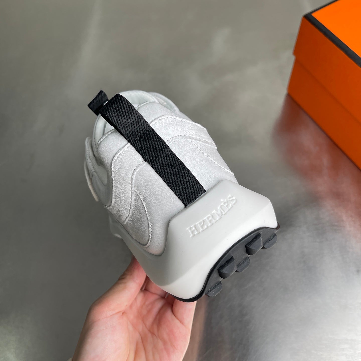 HM Men's Loop Sneaker White Calfskin 741463