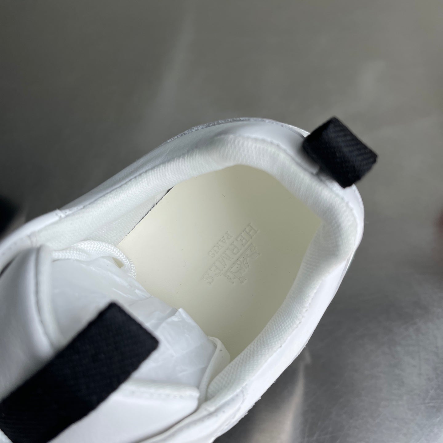 HM Men's Loop Sneaker White Calfskin Suede 741464