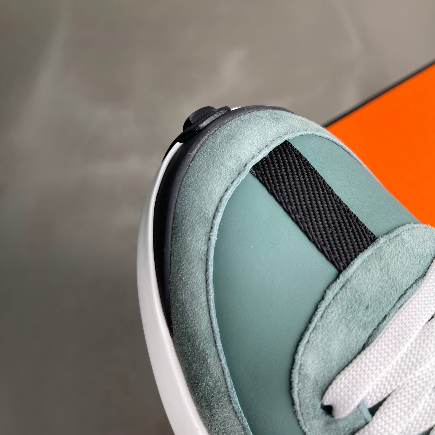 HM Men's Loop Sneaker Light Green Calfskin Suede 741465