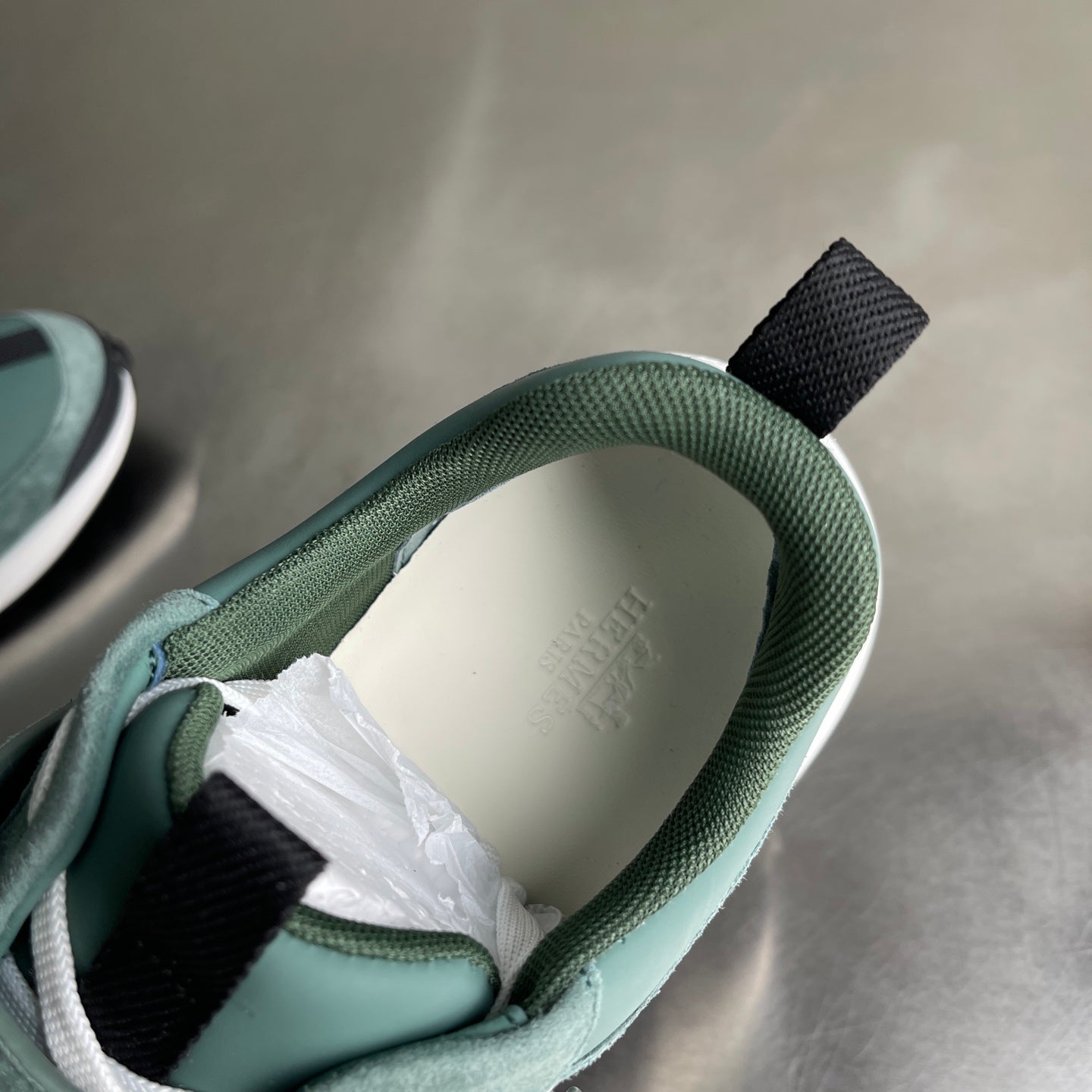 HM Men's Loop Sneaker Light Green Calfskin Suede 741465