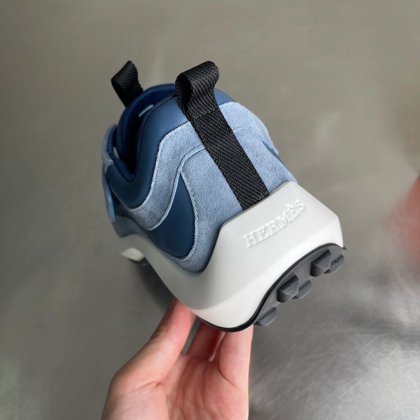 HM Men's Loop Sneaker Blue Calfskin Suede 741466