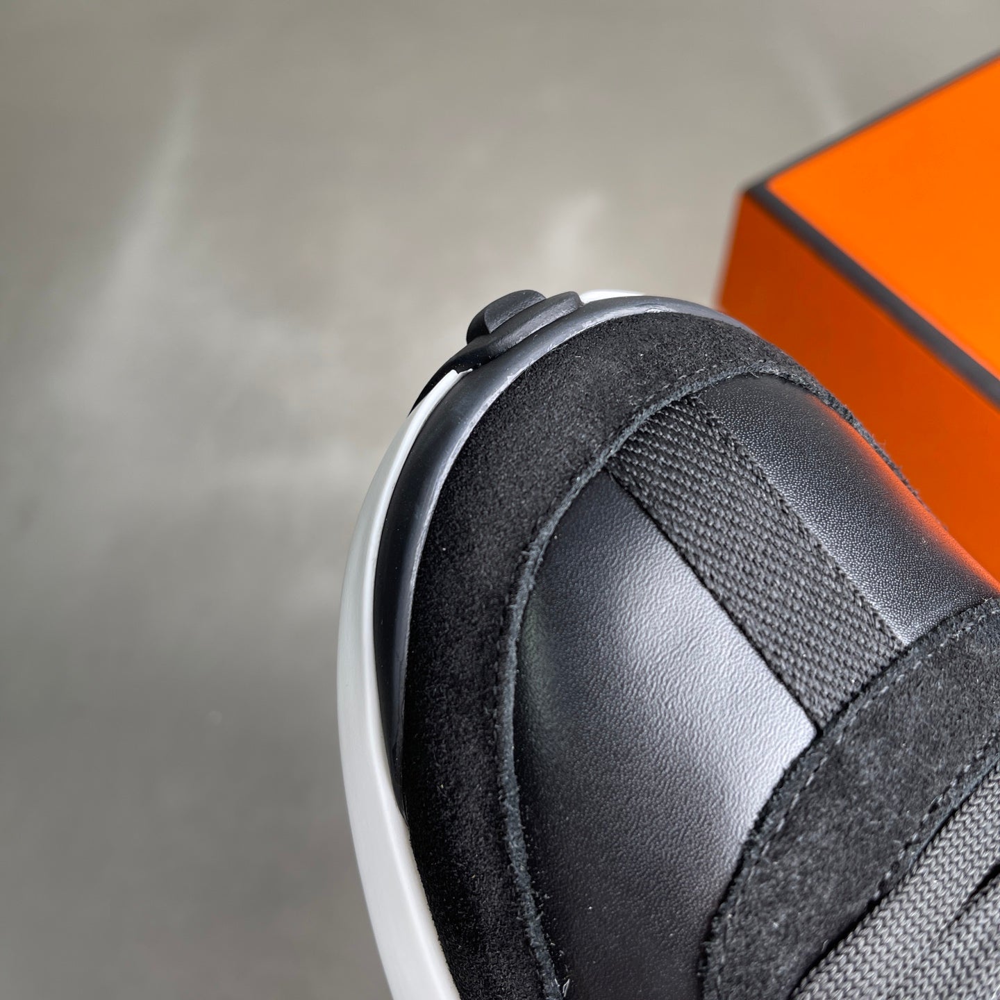 HM Men's Loop Sneaker Black Calfskin Suede 741467