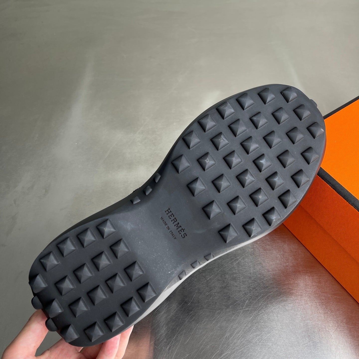 HM Men's Loop Sneaker Black Calfskin 741469