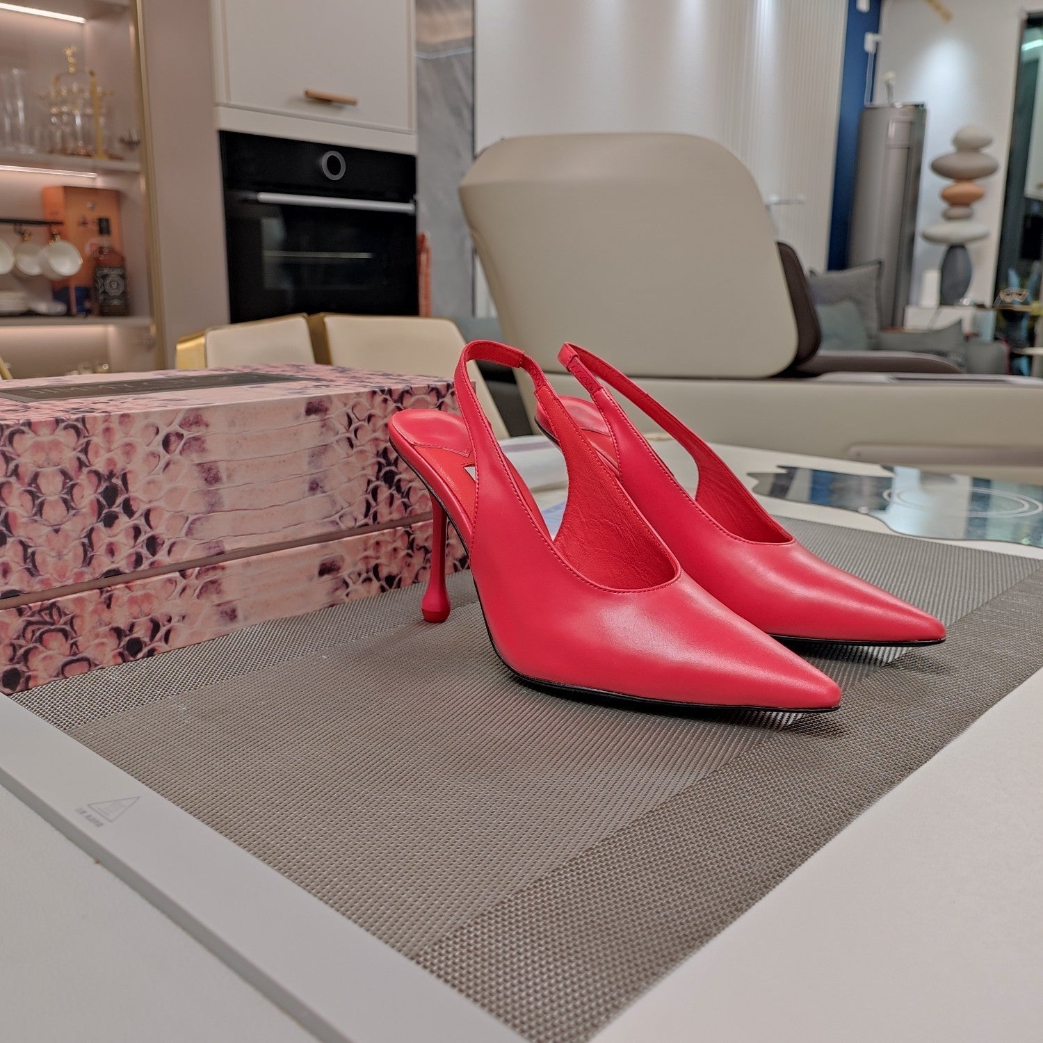 Jimmy 25 Slingback Pump Heels Red Nappa Leather 240026