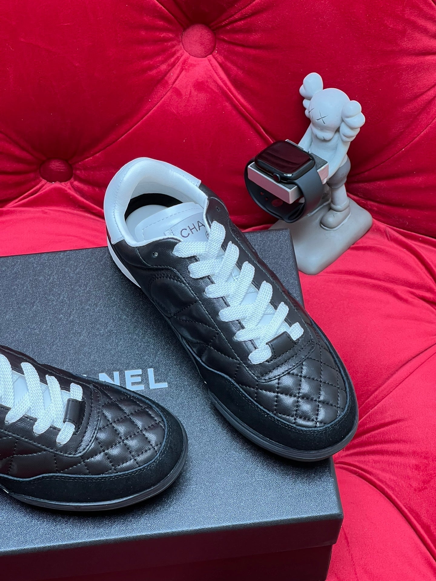 cc low sneaker black quilted calfskin